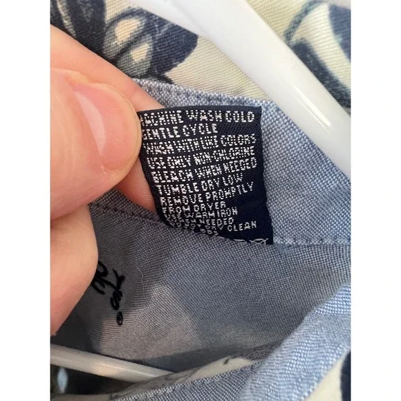 VTG Bugle Boy Mens Floral Blue Cotton Button Up Shirt Size XL Short Sleeve‎ NWT - Picture 11 of 12